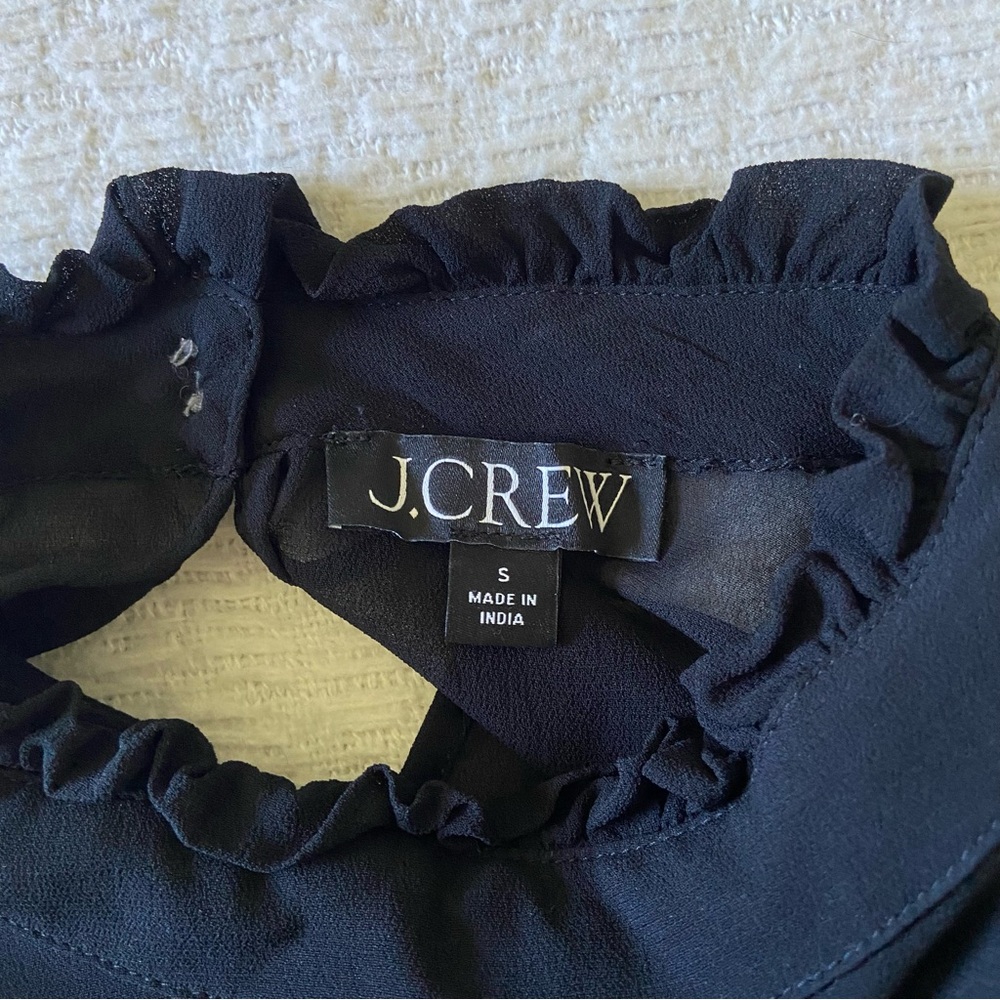 J. Crew Ruffleneck Top In Chiffon - Picture 9 of 10